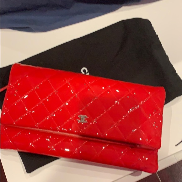 CHANEL Handbags - Authentic Chanel red clutch